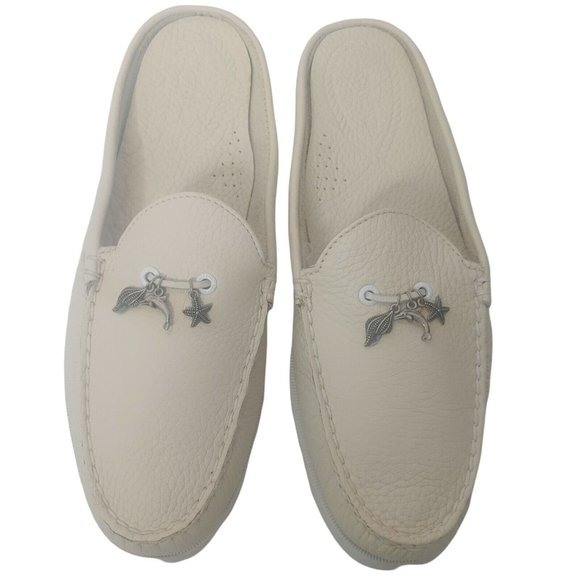 Sperry Top Sider Womens 10M Slip On Boat Shoes Dolphin Shell Charms Ivory EUC - Picture 2 of 10